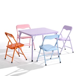 Homy Casa Folding Kids Activity Table with 4 Chairs for Play, Reading and Snack Time, Pastel - 1 of 4
