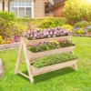 Tangkula 3-Tier Vertical Garden Bed Wooden Elevated Planter Bed W/ Legs Storage Shelf 2 Hooks Raised Bed Kit - 3 of 4