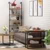 360 Rotatable Sofa Side Table with 2-Tier Storage Shelves - 2 of 4