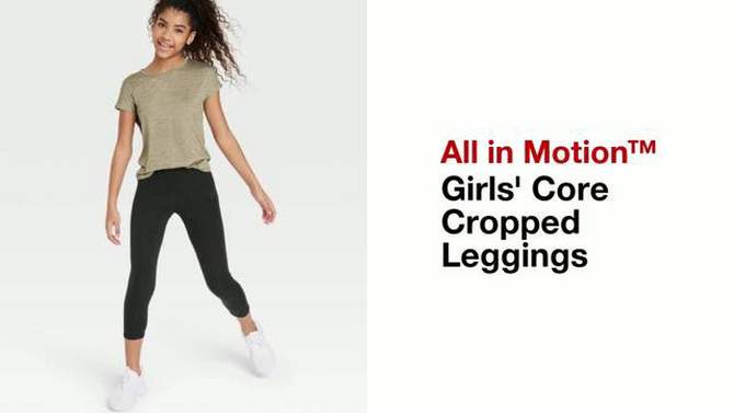 Girls' Core Cropped Leggings - All In Motion™, 2 of 7, play video