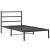 vidaXL Black Metal Bed Frame-Single Bed with Headboard, Steel Construction, 81.5x41.3x35.4 Inches, Ample Under-Bed Storage - 2 of 4