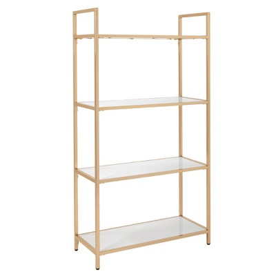 60" Alios Bookshelf White/Gold - OSP Home Furnishings