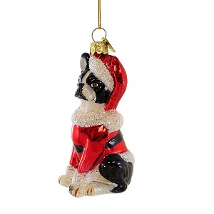 Kurt S. Adler 3.5 Inch Dog In Santa Suit Christmas Best Friend Tree Ornaments - 1 of 3
