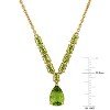 EVERLY JEWELRY | Yellow Plated Sterling Silver 3 1/3 CT TGW Pear-Shaped and Oval Cut Peridot Lariat Necklace - 19 inch - 4 of 4