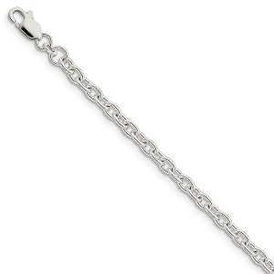 Black Bow Jewelry 4.5mm, Sterling Silver Classic Solid Cable Chain Bracelet - 1 of 3