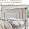 SinCiDo Queen Size Farmhouse Bed Frame, 54" Tall Geometric Headboard & 2 Storage Drawers ,Solid Wood Platform w/Reinforced Slats - 4 of 4