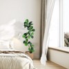 Fiddle Leaf Fig Artificial Tree with White Planter, 5ft Faux Plants with Moss, Fake Rubber Tall Floor Plant in Pot, Artificial Trees for Home Office - 2 of 4
