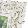 Mango Wood Scroll Handmade Intricate Traditional Carved 1 Slot Photo Frame White - Olivia & May - 3 of 4