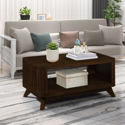 NicBex Modern Rectangular Coffee Table Set of 3 with Open Storage Shelf for Living Room and Office