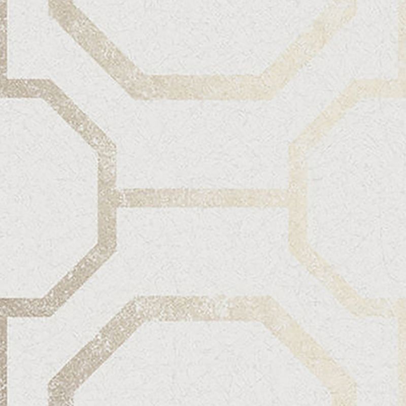 Sashiko Pearl White and Gold Geometric Paste the Wall Wallpaper, 4 of 5