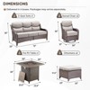 Buenhomino 7 Piece Wicker Outdoor Furniture Set with 6-inch Thick Cushion, High Back Patio Furniture Set with Swivel Rocking Chairs and Fire Pit Table - 4 of 4