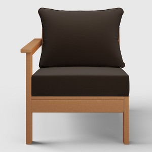 WestinTrends  Avalon Outdoor Patio HDPE Left Arm Facing Sectional Corner Club Chair with Patio Cushions - 1 of 4