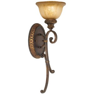 Minka Lavery Industrial Wall Light Sconce Illuminati Bronze Hardwired 8" Fixture Silver Patina Glass Shade for Bedroom Bathroom - 1 of 4