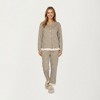 Anna-Kaci Lounge Women's 2-Piece Set Long Sleeve Button Front Top with Built-In Chest Pads and Relaxed Fit Pants Pajama Set - 3 of 4