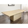 HomeRoots 96" Natural and Brown Solid Wood Pedestal Base Dining Table - 2 of 4