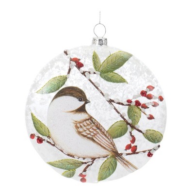 Melrose Glass Chickadee Bird Ball Ornament (Set of 6)
