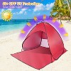 Naysaye Camping Tents 2-3 Person Pop Up Beach Tent with Net Window UV Protection Waterproof for Camping Outdoor Activities, Red - 4 of 4