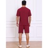 INSPIRE CHIC Men's Casual Texture Crew Neck Solid Shirt Top and Shorts 2 Piece Outfits - 3 of 4