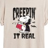 Women's - Peanuts - Creepin It Real Oversized Graphic T-Shirt - 2 of 4