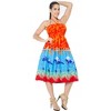 LA LEELA Women's House Daily Routine Evening Wear Mini Elastic Tube Top Vacation Mini Tube Casual Dress Evening Midi Club One Size Orange, Flamingo - 3 of 4