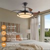 HANPURE 42'' Retractable Ceiling Fan with LED Light, Remote Control, 6 Speeds, Quiet Motor, Dimmable for Living Room, Bedroom, Dining Room - 3 of 4
