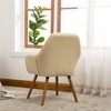 Velvet Upholstered Contemporary Barrel-Back Accent Chair with Deep Tuck-Pleating, Thick Padding and Beech Wood Legs with Gold Accents - 4 of 4