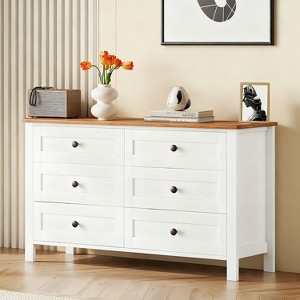 KTMBDW 6 Drawer Dresser for Bedroom, Wood Chest of Drawers, Modern TV Stand Storage Cabinet for Living Room, Entryway - 1 of 4