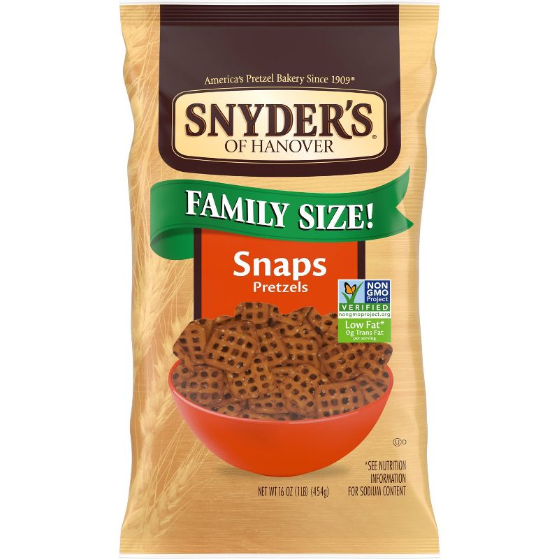 Snyder&#39;s of Hanover Pretzel Snaps Family Size - 16oz, 1 of 7