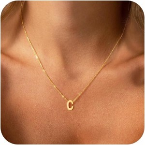 Dainty Initial Necklace for Women & Girls, Tiny A-Z Letter Pendant Christmas Gift - 1 of 4