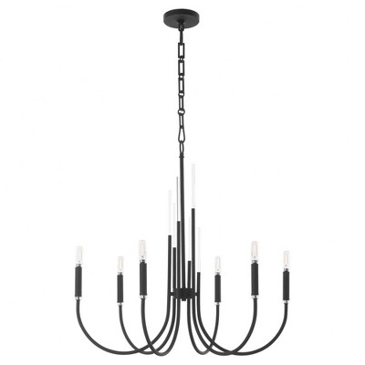 Quorum Lighting Summit 6 - Light Chandelier in  Textured Black