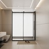 VYNXARIA 60"W*72"H Frameless Shower Door Single Sliding,1/4 inch Thick Clear Tempered Glass Shower Door with Zinc Roller Rail System,Black - 2 of 4