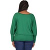 24seven Comfort Apparel Plus Size Round Neck Long Blouson Sleeve Banded Bottom Top - 3 of 4