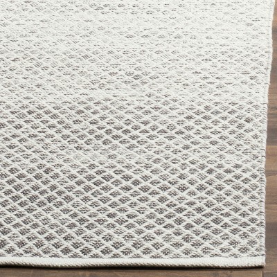 Light Grey and Ivory Handwoven Cotton Area Rug