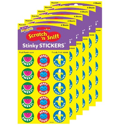 TREND Friendly Fruit/Fruit Punch Stinky Stickers®, 60 Per Pack, 6 Packs