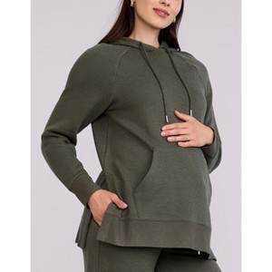 Women's Relaxed Fit Tunic Maternity Hoodie | Motherhood Maternity - 1 of 4