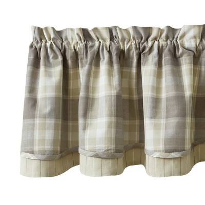 Weathered Oak Plaid Cotton Rod Pocket Valance 16''L