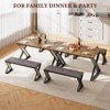 Dining Table Set for 4, Kitchen Table Set with 2 Upholstered Benches, 3 Piece Dining Table Set - 2 of 4