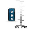 Steeltime Men's two tone black and blue ip stainless steel huggie with simulated diamonds - 3 of 4