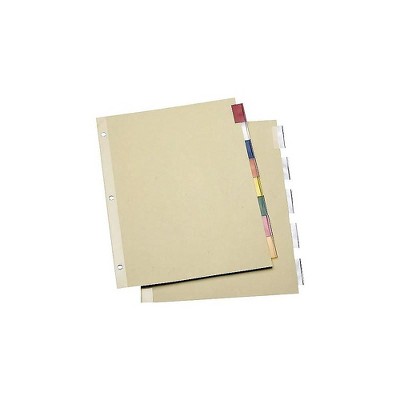 Staples Economy Insertable Paper Div 8-Tab Multicolor 6 Sets/PK 13520/14486