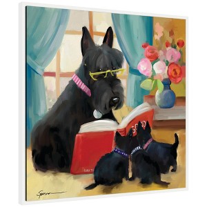 Kate & Laurel All Things Decor 30"x30" Sylvie Story Hour Framed Canvas by Mary Sparrow White - 1 of 4