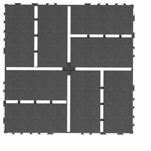 Vynxaria 44 Pieces of 12x12 Gray Plastic Interlocking Tiles with Checkerboard Pattern, Waterproof for Patio, Poolside, Balcony, Backyard - 1 of 4