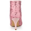Allegra K Women's Sparkle Lace Stiletto Heels Party Sequin Ankle Boots - 3 of 4