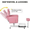 COZONY Reclining Pedicure Chair with Stool,360° Swivel Hydraulic Pedi Chair with Footrest & Massage Foot Basin for Beauty Spa Salon,Adjustable Height - 4 of 4