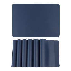 REGALWOVEN Faux Leather Heat Resistant Washable Wipeable Placemats 17 x 12 Inch 6 Pcs - 1 of 4