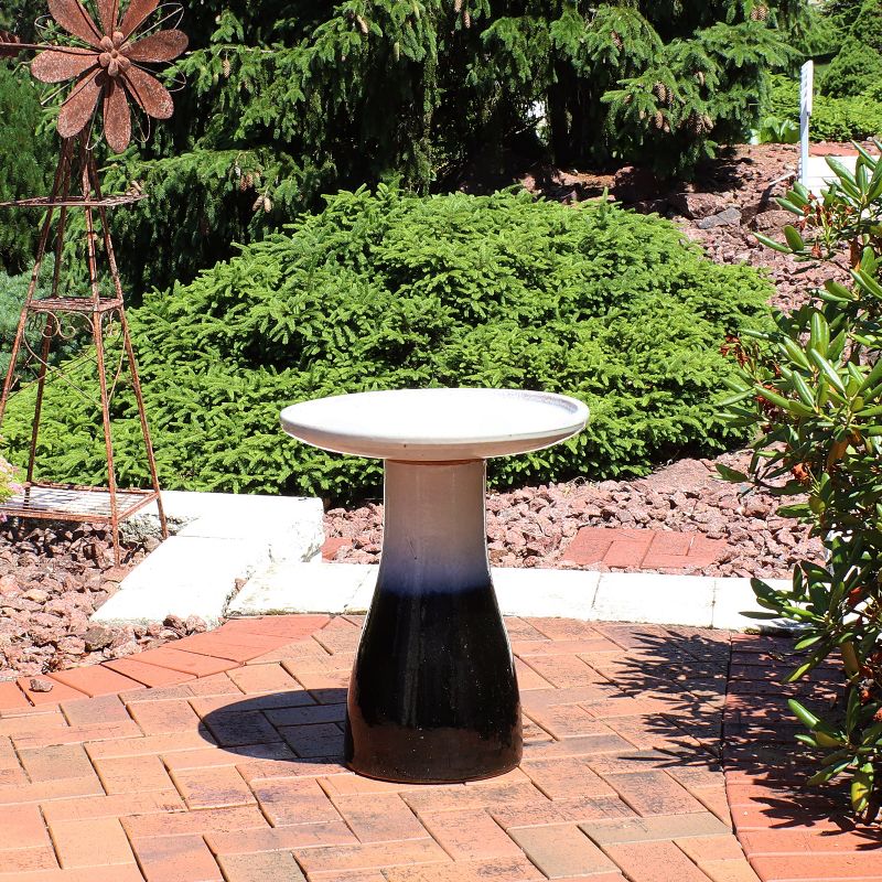 Sunnydaze Outdoor Weather-Resistant Garden Patio Simply Elegant High-Fired Smooth Ceramic Hand-Painted Bird Bath, 3 of 10