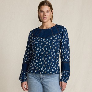 Lands' End Women's Long Sleeve Slub Pintuck Top - 1 of 4