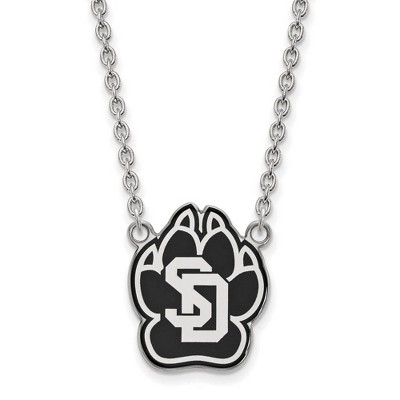 Black Bow Jewelry Sterling Silver South Dakota Coyotes NCAA Necklace 18 Inch