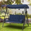Anybear 3-person deep blue polyester swing chair - 3 of 4