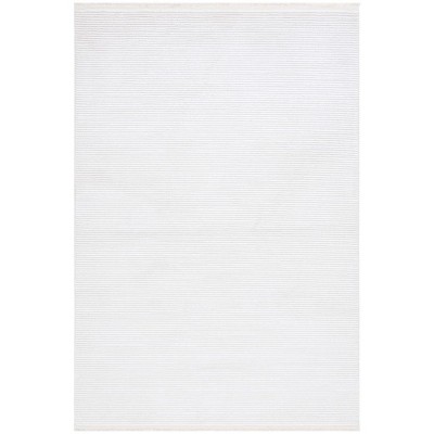 Ivory Hand-Knotted Synthetic Area Rug, 5'3" x 7'6"