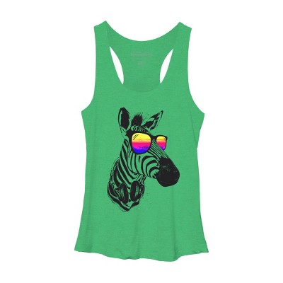 Women's Design By Humans Cool Zebra By clingcling Racerback Tank Top